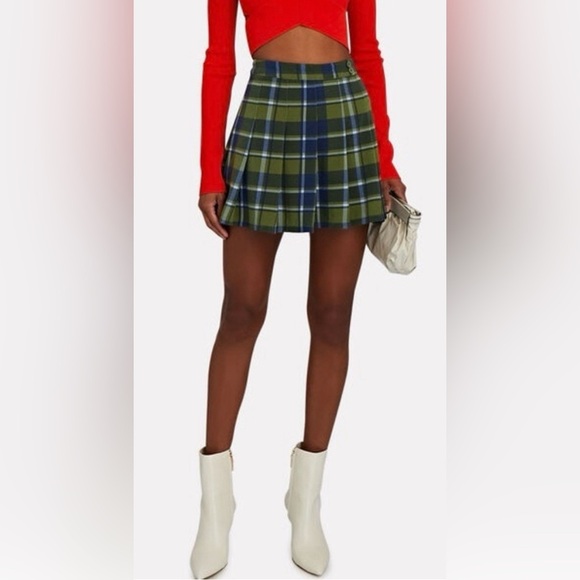 WeWoreWhat PLAID TENNIS SKIRT SKORT PLEATED NEW NWOT 0 XS SOLD OUT $128 REVOLVE - Picture 1 of 8